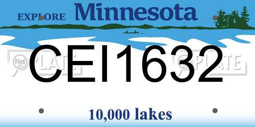 CEI1632 Minnesota License Plate