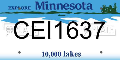 CEI1637 Minnesota License Plate