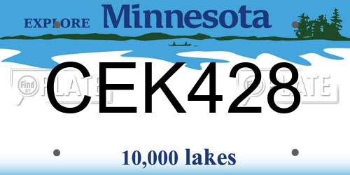 CEK428 Minnesota License Plate
