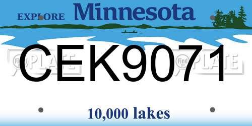 CEK9071 Minnesota License Plate