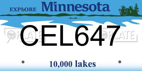 CEL647 Minnesota License Plate