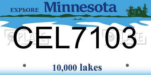 CEL7103 Minnesota License Plate
