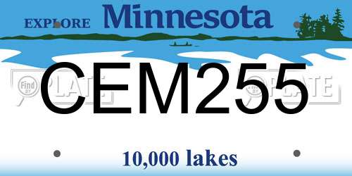 CEM255 Minnesota License Plate