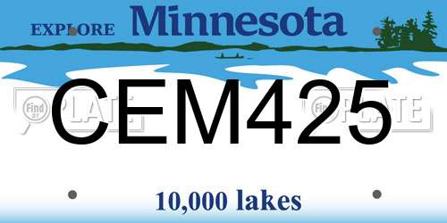CEM425 Minnesota License Plate