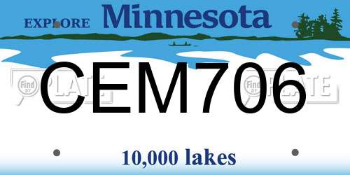 CEM706 Minnesota License Plate