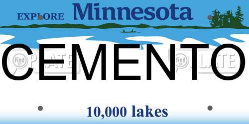 CEMENTO Minnesota License Plate