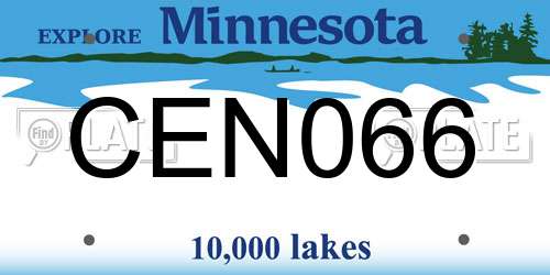 CEN066 Minnesota License Plate