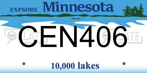 CEN406 Minnesota License Plate