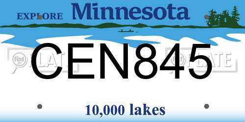 CEN845 Minnesota License Plate