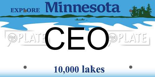 CEO Minnesota License Plate