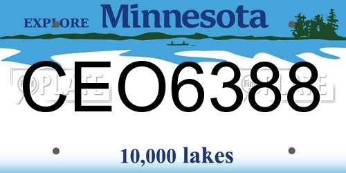 CEO6388 Minnesota License Plate