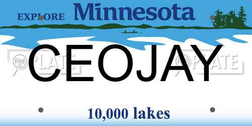 CEOJAY Minnesota License Plate