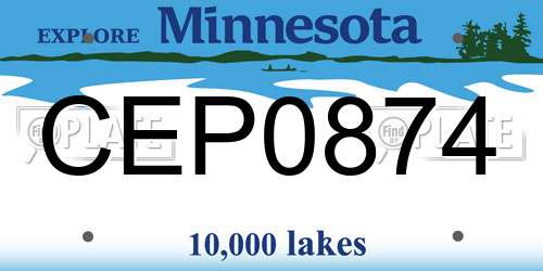CEP0874 Minnesota License Plate
