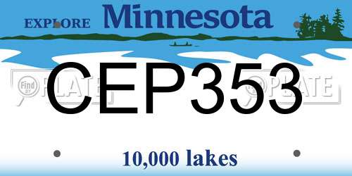 CEP353 Minnesota License Plate