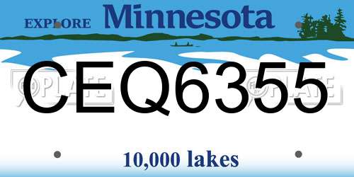 CEQ6355 Minnesota License Plate