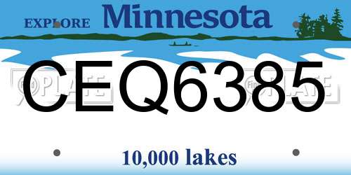 CEQ6385 Minnesota License Plate