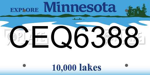 CEQ6388 Minnesota License Plate