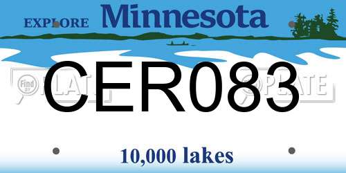 CER083 Minnesota License Plate