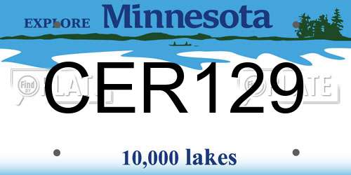CER129 Minnesota License Plate
