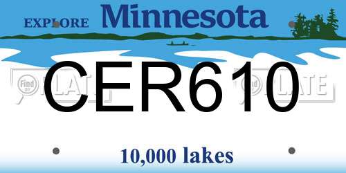 CER610 Minnesota License Plate
