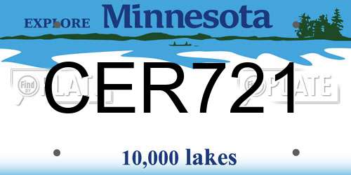 CER721 Minnesota License Plate