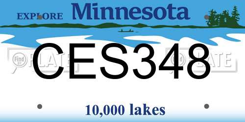 CES348 Minnesota License Plate