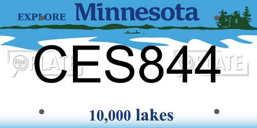 CES844 Minnesota License Plate