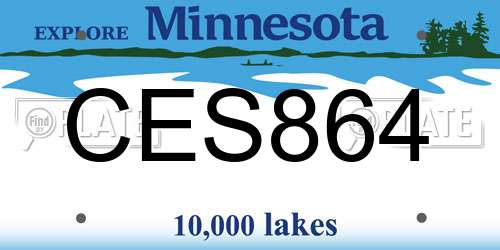 CES864 Minnesota License Plate