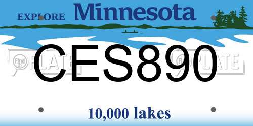 CES890 Minnesota License Plate