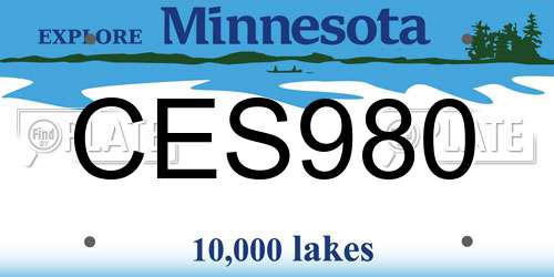 CES980 Minnesota License Plate