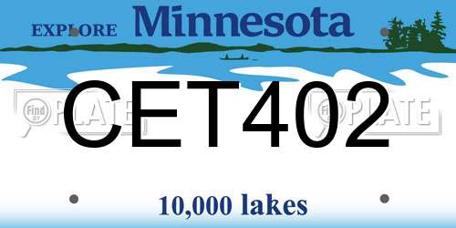 CET402 Minnesota License Plate