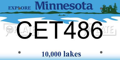 CET486 Minnesota License Plate