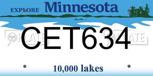 CET634 Minnesota License Plate