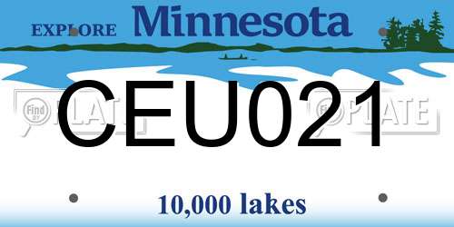 CEU021 Minnesota License Plate