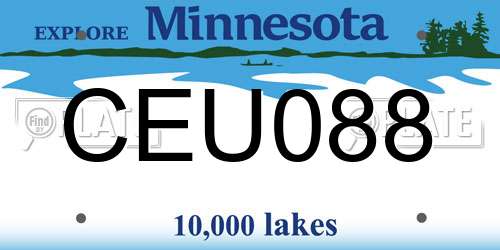 CEU088 Minnesota License Plate