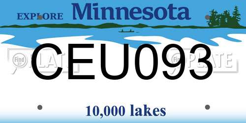 CEU093 Minnesota License Plate