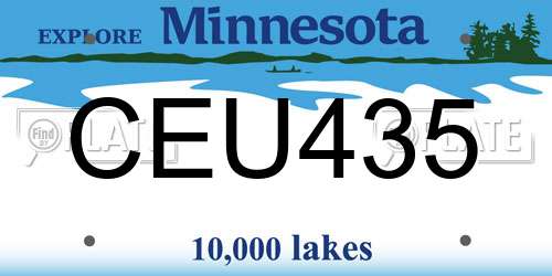 CEU435 Minnesota License Plate