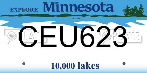 CEU623 Minnesota License Plate