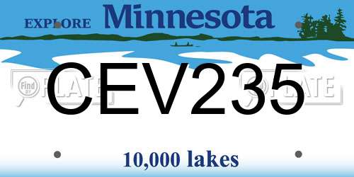CEV235 Minnesota License Plate