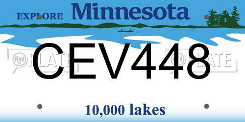 CEV448 Minnesota License Plate