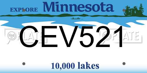 CEV521 Minnesota License Plate