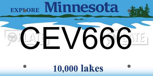 CEV666 Minnesota License Plate
