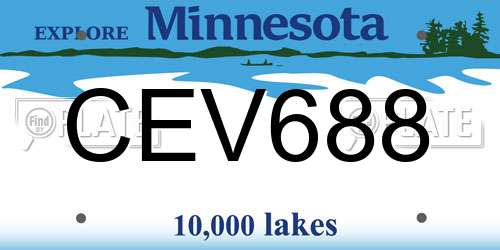 CEV688 Minnesota License Plate