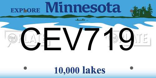 CEV719 Minnesota License Plate
