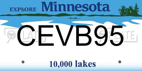 CEVB95 Minnesota License Plate