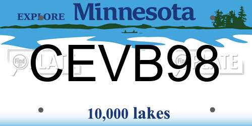 CEVB98 Minnesota License Plate