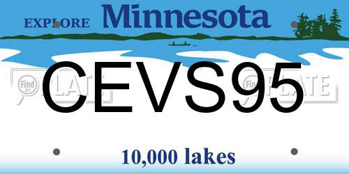 CEVS95 Minnesota License Plate
