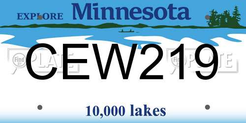 CEW219 Minnesota License Plate