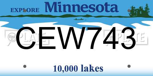 CEW743 Minnesota License Plate