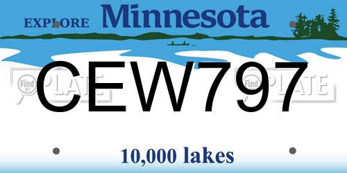 CEW797 Minnesota License Plate
